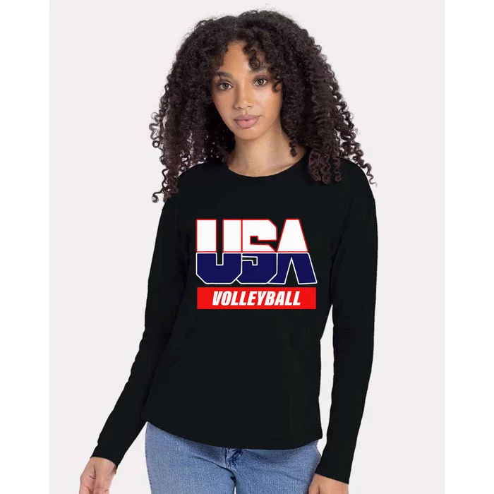 Usa Team Volleyball & American Sports Womens Cotton Relaxed Long Sleeve T-Shirt