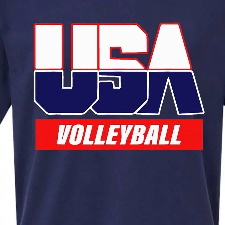 Usa Team Volleyball & American Sports Sueded Cloud Jersey T-Shirt