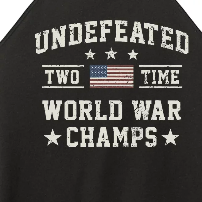 Undefeated Twotime World War Champs Usa Women’s Perfect Tri Rocker Tank