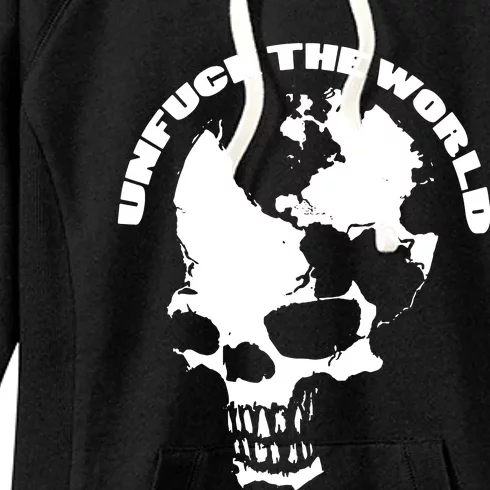 Unfuck The World Skull Women's Fleece Hoodie