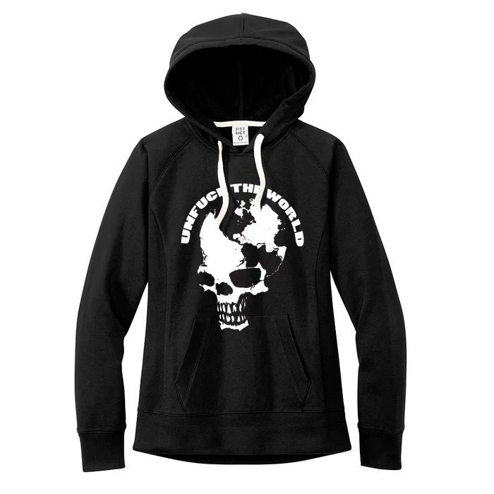 Unfuck The World Skull Women's Fleece Hoodie