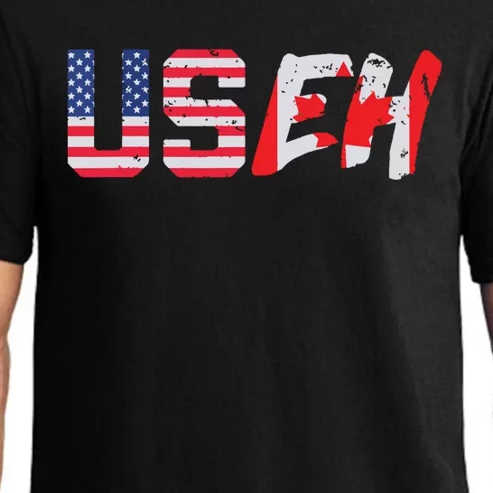 USeh USA Canada Eh Funny American Canadian Flag Pajama Set