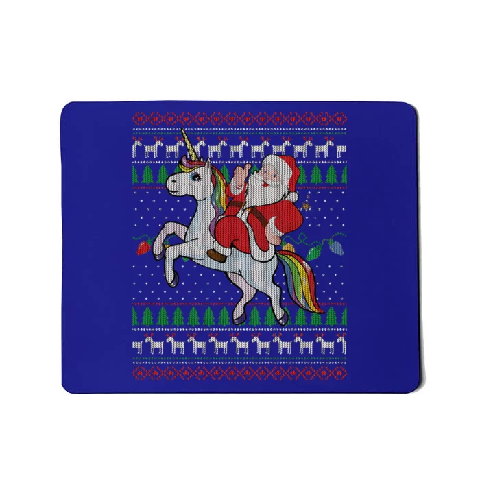 Unicorn Ugly Christmas Xmas Tree Lights Santa Reindeer Gift Mousepad