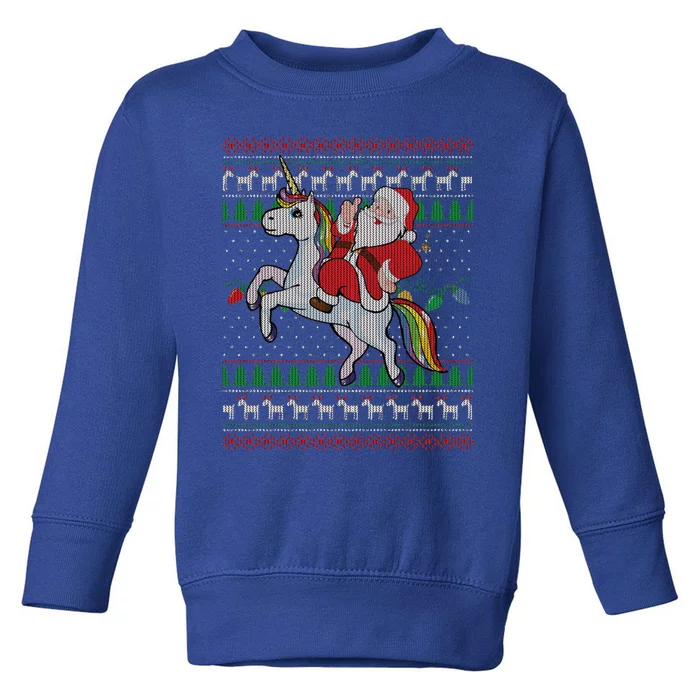 Unicorn Ugly Christmas Xmas Tree Lights Santa Reindeer Gift Toddler Sweatshirt