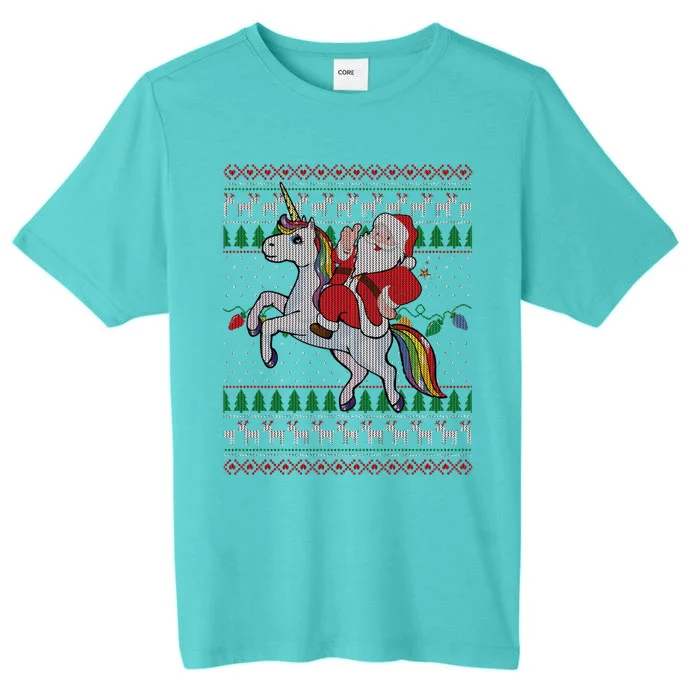 Unicorn Ugly Christmas Xmas Tree Lights Santa Reindeer Gift ChromaSoft Performance T-Shirt