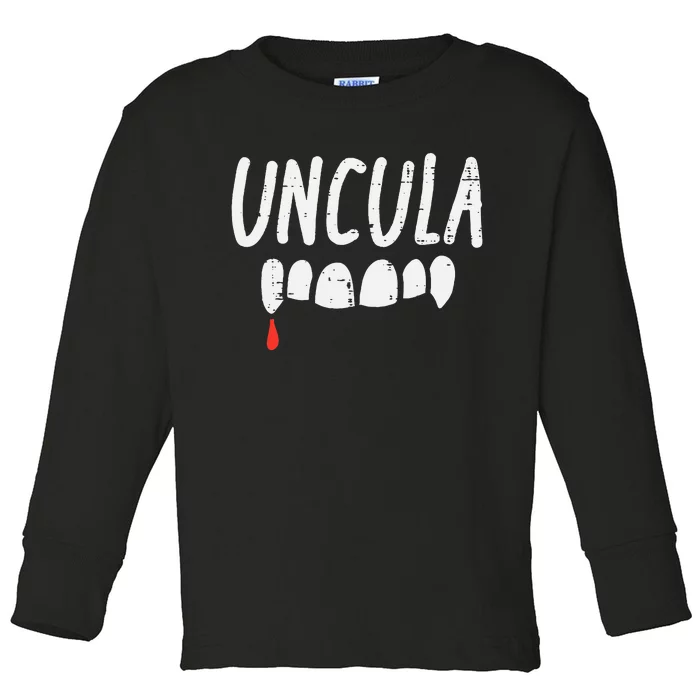 Uncula Uncle Dracula Funny Halloween Family Matching Toddler Long Sleeve Shirt