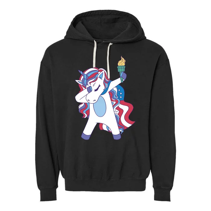 USA Unicorn Dabbing Garment-Dyed Fleece Hoodie