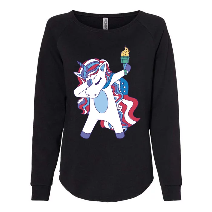 USA Unicorn Dabbing Womens California Wash Sweatshirt