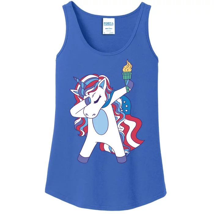 USA Unicorn Dabbing Ladies Essential Tank