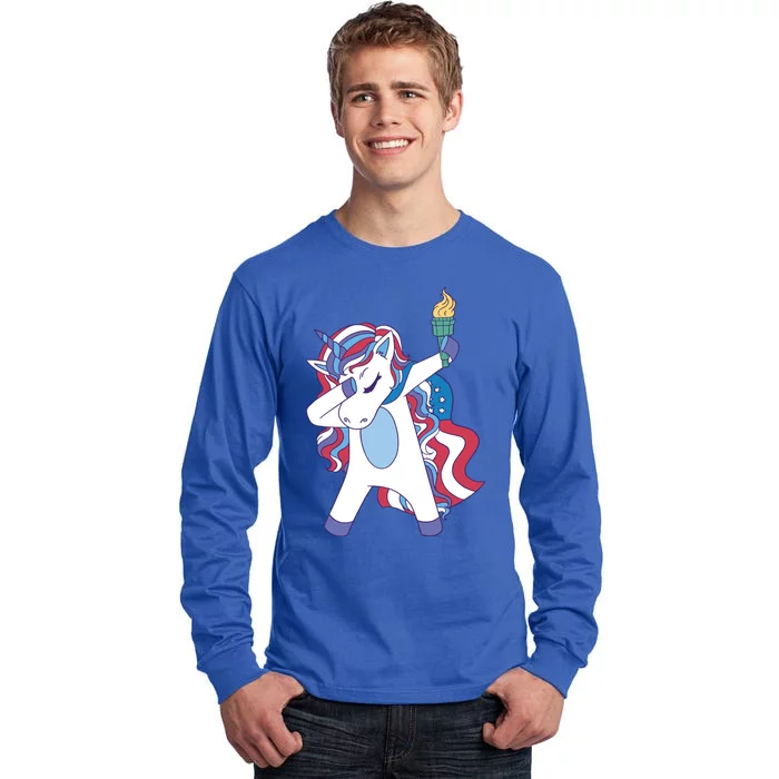 USA Unicorn Dabbing Tall Long Sleeve T-Shirt