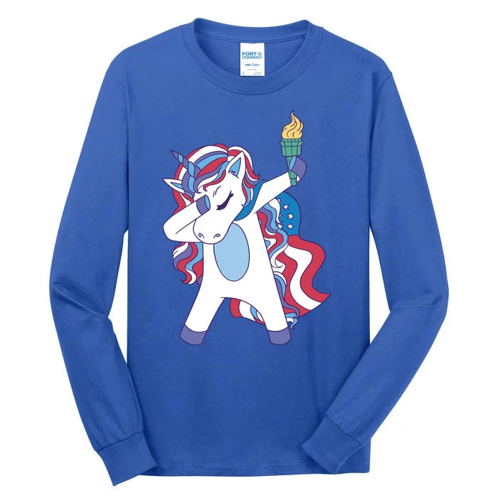 USA Unicorn Dabbing Tall Long Sleeve T-Shirt