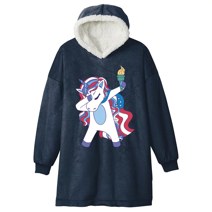 USA Unicorn Dabbing Hooded Wearable Blanket