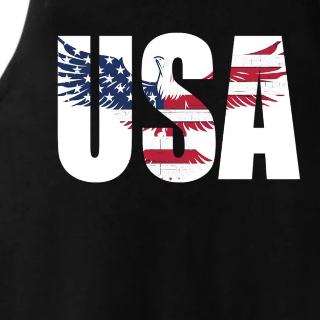 Usa Us Eagle Flag Patriotic Proud To Be An American Great Gift Ladies Tri-Blend Wicking Tank