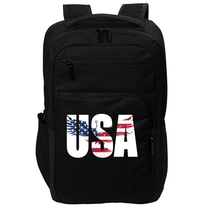 Usa Us Eagle Flag Patriotic Proud To Be An American Great Gift Impact Tech Backpack