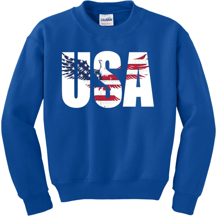 Usa Us Eagle Flag Patriotic Proud To Be An American Great Gift Kids Sweatshirt