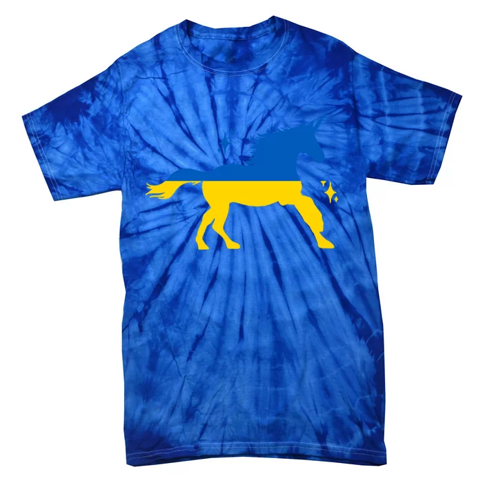 Unicorn Ukraine Flag I Stand With Ukraine Support Ukraine Cute Gift Tie-Dye T-Shirt