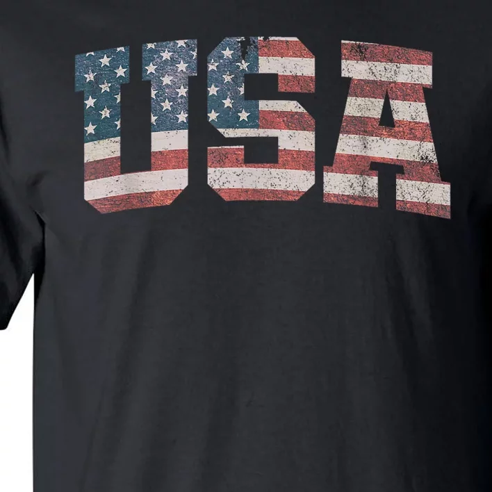 Usa Us Flag Patriotic 4th Of July America Tall T-Shirt