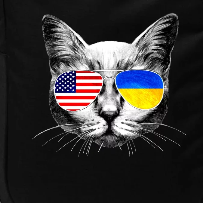 USA Ukraine Flags Sunglasses Cat Impact Tech Backpack