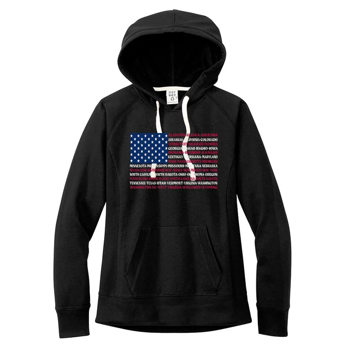 USA US Flag Patriotic Vintage Women's Fleece Hoodie