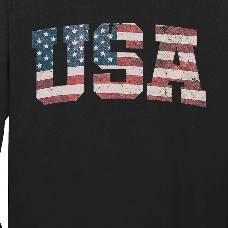 USA US Flag Patriotic 4th Of July America Long Sleeve Shirt