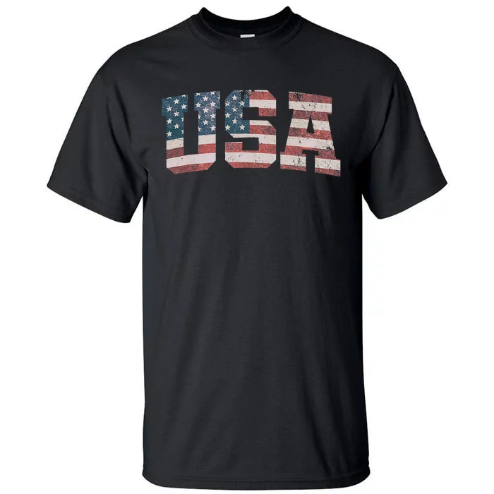 USA US Flag Patriotic 4th Of July America Tall T-Shirt