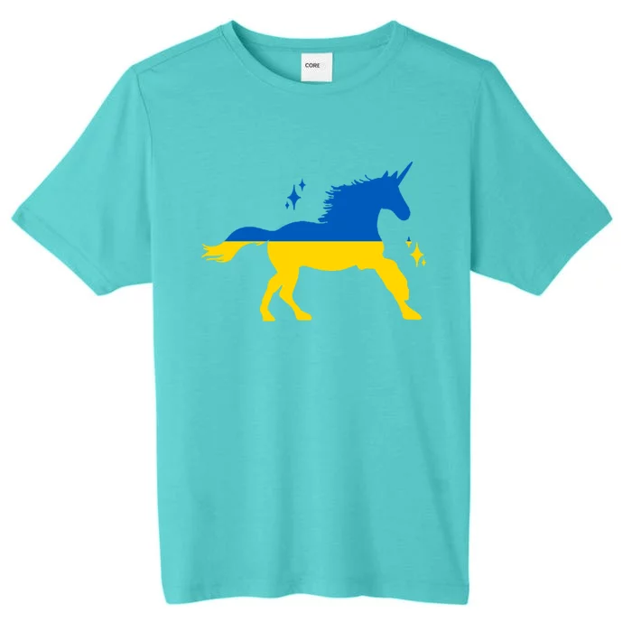 Unicorn Ukraine Flag I Stand With Ukraine Support Ukraine Cute Gift ChromaSoft Performance T-Shirt