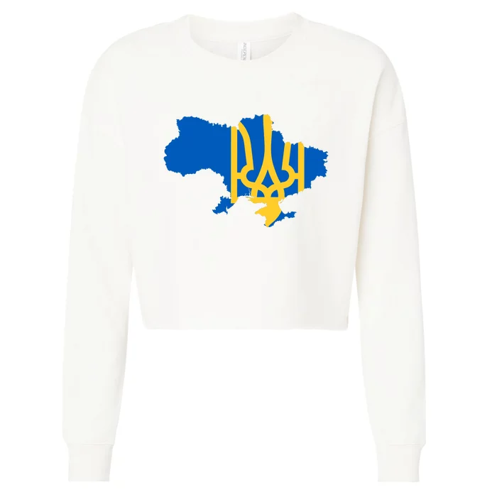 Ukraine Ukrainian Flag Ukrainians Cropped Pullover Crew