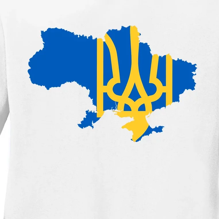 Ukraine Ukrainian Flag Ukrainians Ladies Long Sleeve Shirt