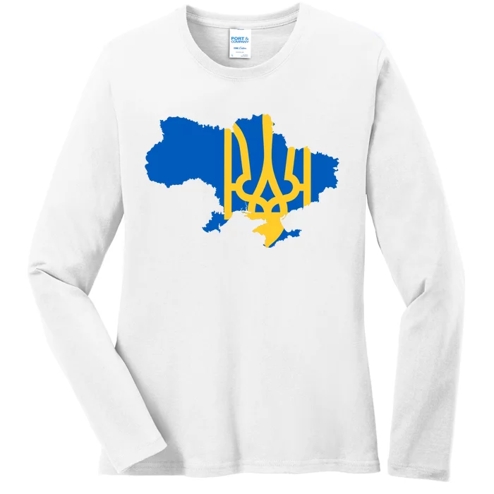 Ukraine Ukrainian Flag Ukrainians Ladies Long Sleeve Shirt