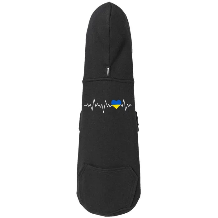 Ukraine Ukrainian heart Flag Heartbeat Doggie 3-End Fleece Hoodie