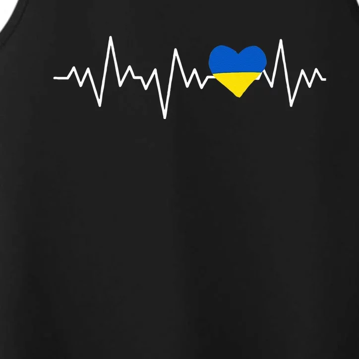 Ukraine Ukrainian heart Flag Heartbeat Performance Tank