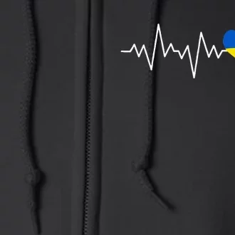 Ukraine Ukrainian heart Flag Heartbeat Full Zip Hoodie