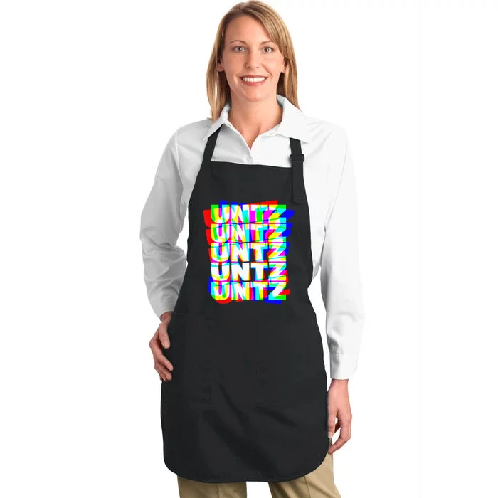 Untz Untz Hardstyle Techno Rave EDM Music DJ Festival Raver Full-Length Apron With Pocket