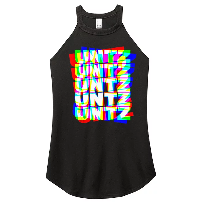 Untz Untz Hardstyle Techno Rave EDM Music DJ Festival Raver Women’s Perfect Tri Rocker Tank