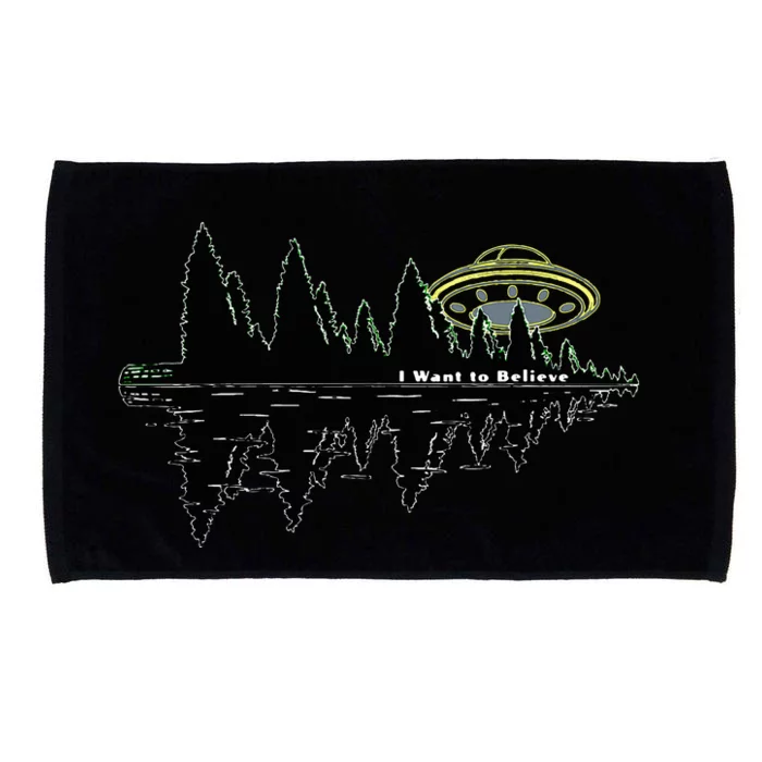 UFO UAP I Want To Believe Aliens Exist Flying Saucer Microfiber Hand Towel