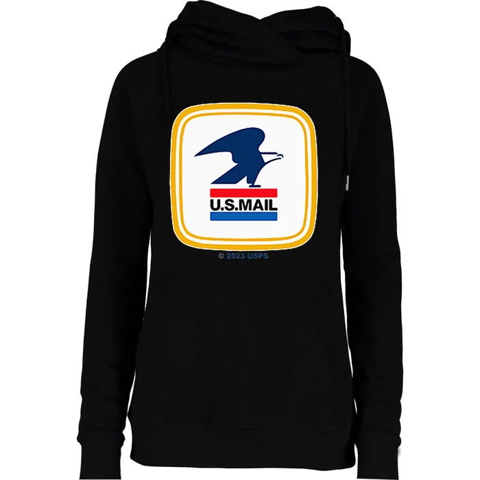 Usps Us Mail Left Chest Womens Funnel Neck Pullover Hood