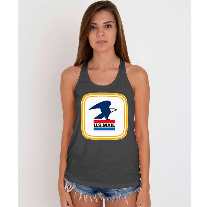 Usps Us Mail Left Chest Women's Knotted Racerback Tank