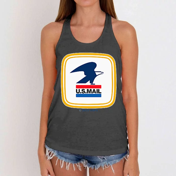 Usps Us Mail Left Chest Women's Knotted Racerback Tank