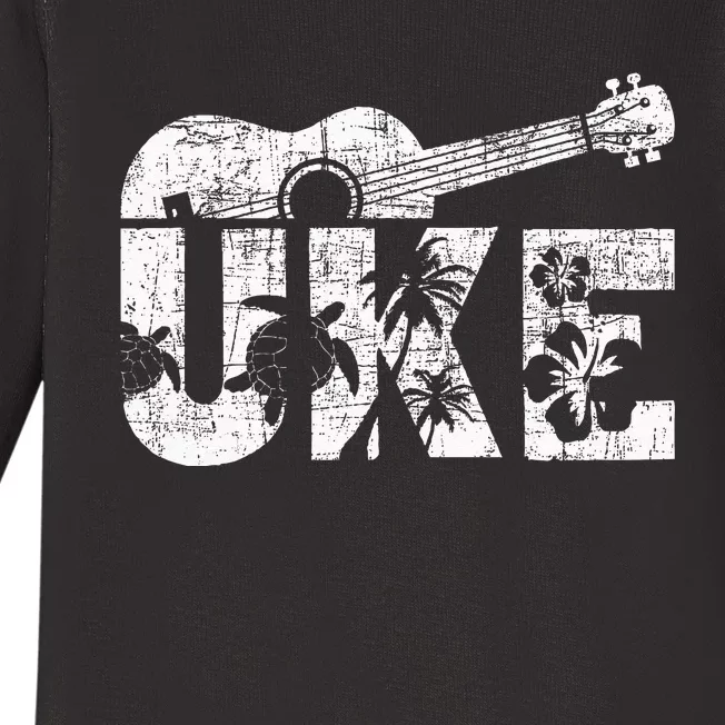 Uke Ukulele Player Ukulelist Music Guitarist Baby Long Sleeve Bodysuit