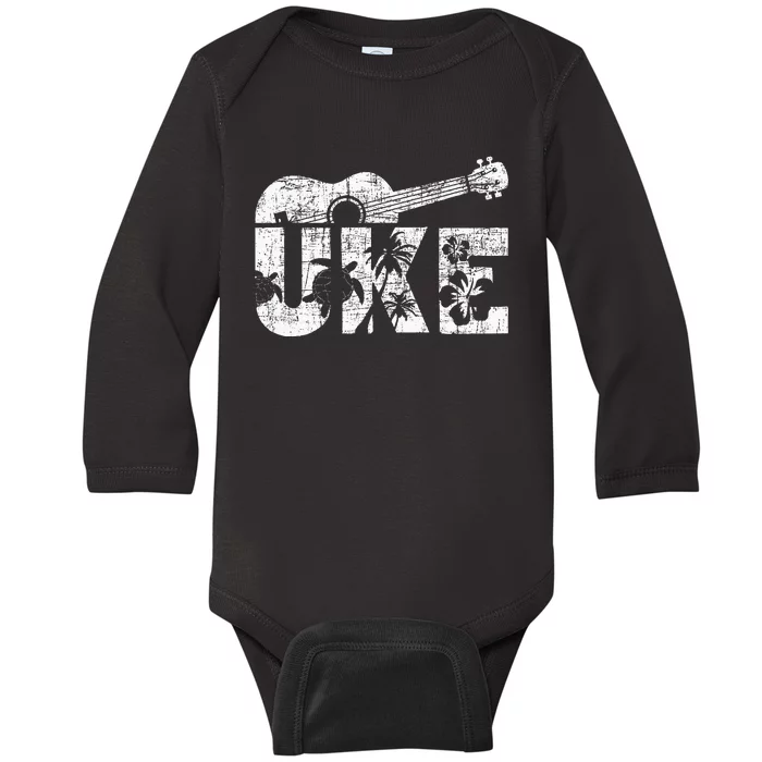 Uke Ukulele Player Ukulelist Music Guitarist Baby Long Sleeve Bodysuit