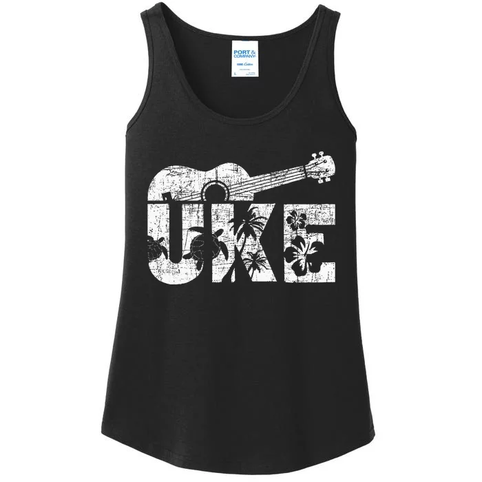 Uke Ukulele Player Ukulelist Music Guitarist Ladies Essential Tank