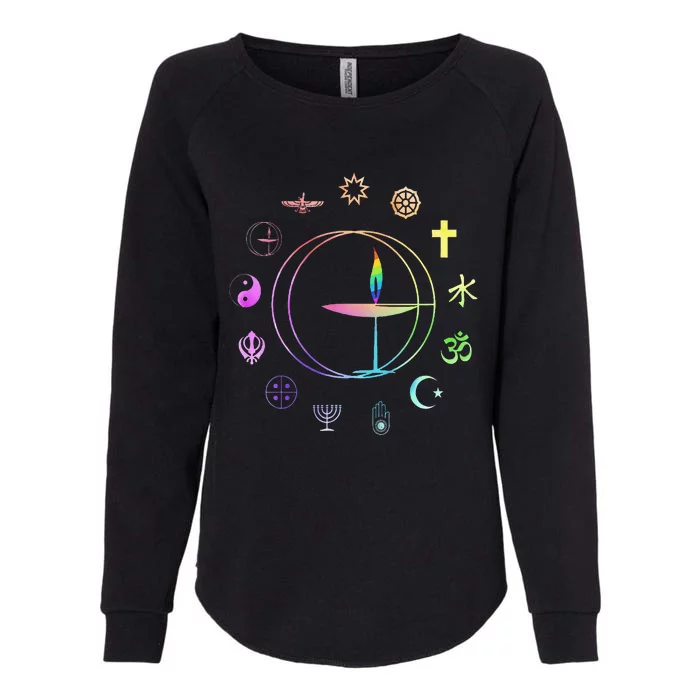 Unitarian Universalist Rainbow Uu Chalice Womens California Wash Sweatshirt