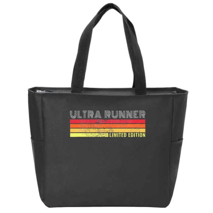 Ultramarathon Ultra Running Retro Marathon Ultra Runner Zip Tote Bag