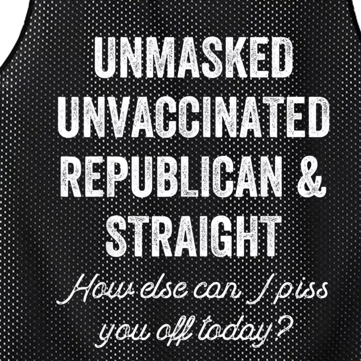 Unmask Unvaccinated Republican & Straight Anti Vax Freedom Mesh Reversible Basketball Jersey Tank