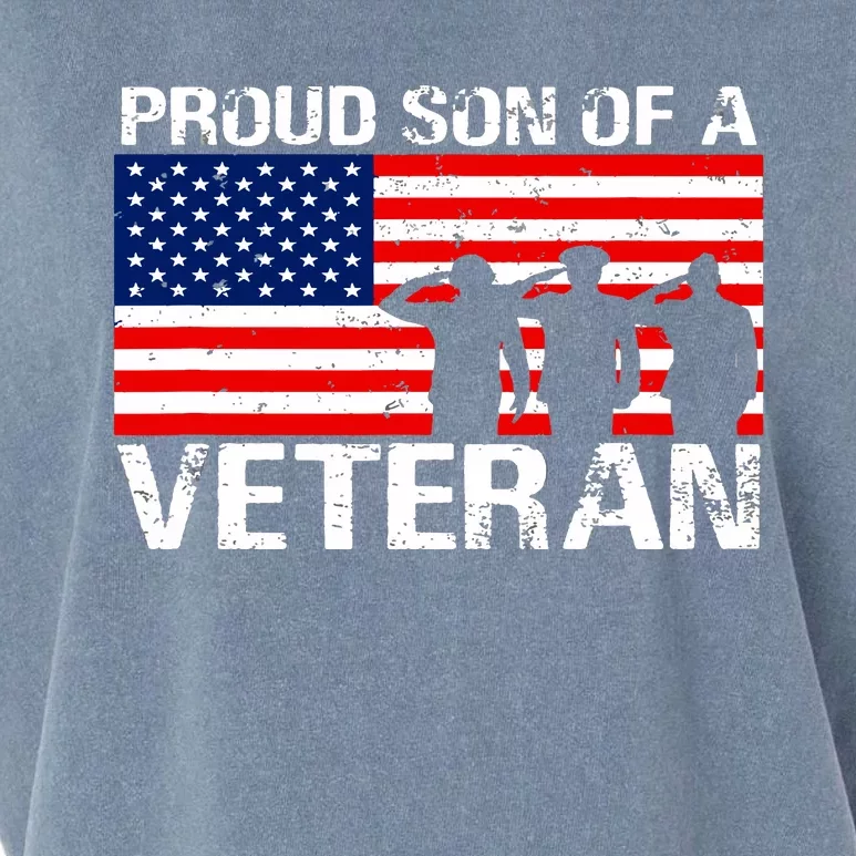 USA United States Military Family Proud Son Of A Veteran Garment-Dyed Women's Muscle Tee