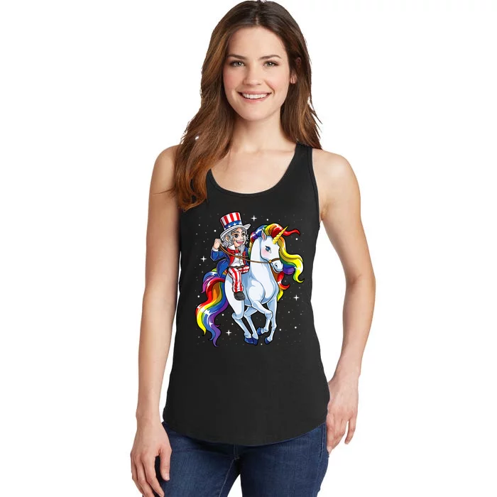 Unicorn Uncle Sam 4th Of July Merica Ladies Essential Tank