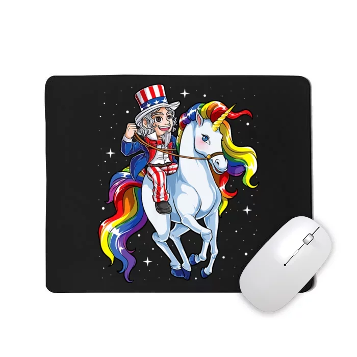 Unicorn Uncle Sam 4th Of July Merica Mousepad