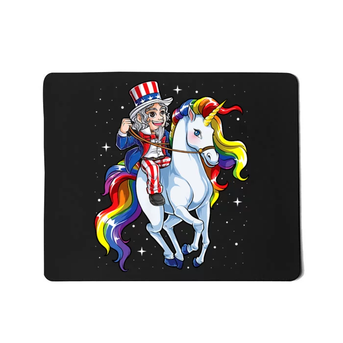 Unicorn Uncle Sam 4th Of July Merica Mousepad