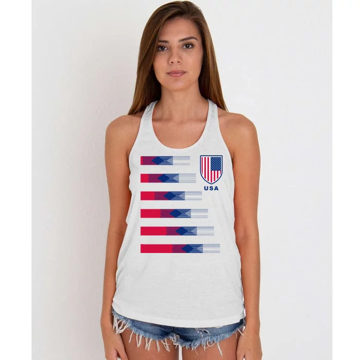 USA Soccer American Team Jersey Women's Knotted Racerback Tank