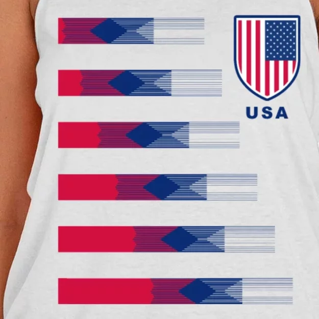 USA Soccer American Team Jersey Women's Knotted Racerback Tank